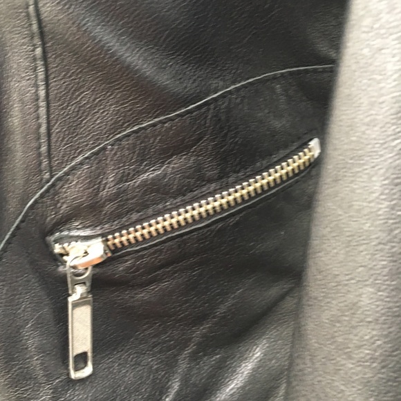 Unique sexy Bebe leather moto jacket size small color block zipper snaps pockets - Picture 11 of 16